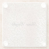 Peach Blush Roos Gold Glitter leopard Print Glazen Onderzetter (Achterkant)