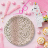 Peach Blush Roos Gold Glitter leopard Print Papieren Bordje (Feest)