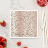 Peach Blush Roos Gold Glitter leopard Print Servet (Insitu)