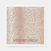 Peach Blush Roos Gold Glitter leopard Print Servet (Voorkant)
