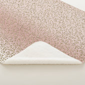 Peach Blush Roos Gold Glitter Leopard Sherpa Deken (3/4)