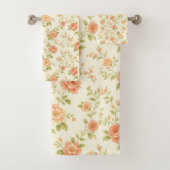 Peach Blush  Rose Floral   Bad Handdoek (Insitu)