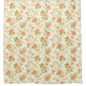 Peach Blush  Rose Floral   Douchegordijn (Voorkant)