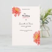 Peach Blush roses classy wedding invitation Kaart (Staand voorkant)