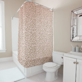 Peach Blush roze glitter Gold leopard print Douchegordijn
