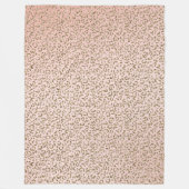 Peach Blush roze glitter Gold leopard print        Fleece Deken (Voorkant)