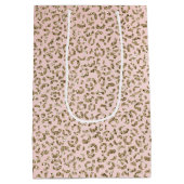 Peach Blush roze glitter Gold leopard print Medium Cadeauzakje (Achterkant)