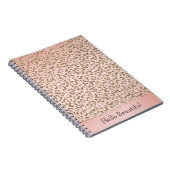 Peach Blush roze glitter Gold leopard print Notitieboek (Rechterzijde)