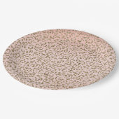Peach Blush roze glitter Gold leopard print        Papieren Bordje (Gekanteld)