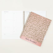 Peach Blush roze glitter Gold leopard print    Planner (Display)