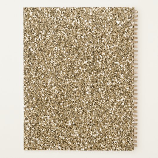 Peach Blush roze glitter Gold leopard print Planner (Achterkant)