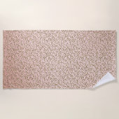 Peach Blush roze glitter Gold leopard print   Strandlaken (Voorkant)