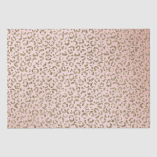 Peach Blush roze glitter Gold leopard print      Tissuepapier