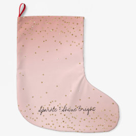 Peach Blush roze ombre Gold Glitter Confetti       Grote Kerstsok