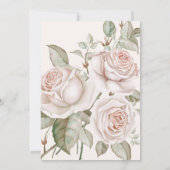 Peach Blush Rozen bruiloft repetitie diner Kaart (Achterkant)