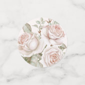 Peach Blush Rozen foto en naam bruiloft Confetti (Kleine voorkant)