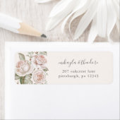 Peach Blush Rozen Wedding Return Adreslabel Etiket (Insitu)