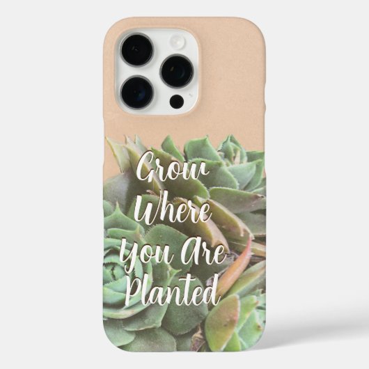 Peach Blush Succulent Kies uw kleur Case-Mate iPhone Case (Achterkant)