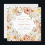 Peach Blush Summer Flowers Romantic Vrijgezellenfe Kaart<br><div class="desc">Waterverf Perse Blush Summer Flowers Romantic Bridal Shower Invitation Message me for any need adjustments</div>