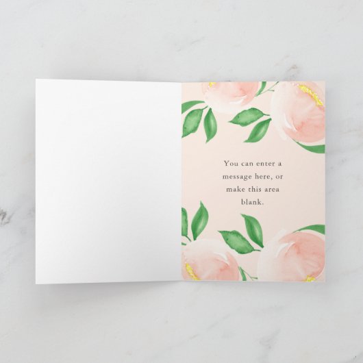 Peach Blush Waterverf Bloemen Dank u (Binnen)