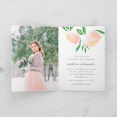 Peach Blush Waterverf Bloemen Foto Verjaardagsfees (Binnen)
