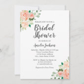 Peach Blush Waterverf Floral Vrijgezellenfeest Kaart (Voorkant)