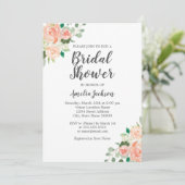 Peach Blush Waterverf Floral Vrijgezellenfeest Kaart (Staand voorkant)