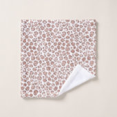 Peach Blush White leopard Print Glitter Bad Handdoek (Wasdoekje)