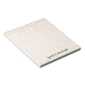 Peach Blush White Zebra Gold Confetti Sparkle Notitieblok (Schuin)