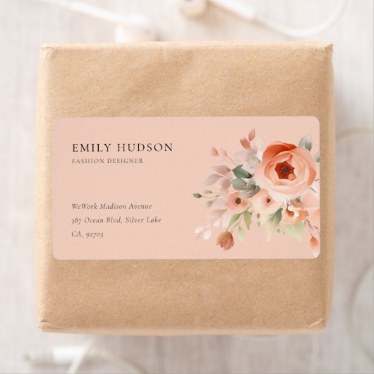 Peach Boho Floral Etiket (Insitu)