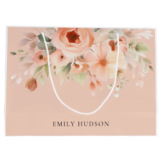 Peach Boho Floral Groot Cadeauzakje (Achterkant)