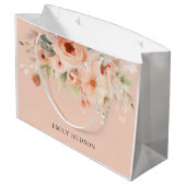 Peach Boho Floral Groot Cadeauzakje (Achterkant Gekanteld)