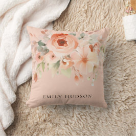 Peach Boho Floral Kussen