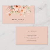 Peach Boho Floral Visitekaartje (Voorkant / Achterkant)