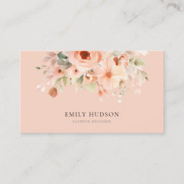 Peach Boho Floral Visitekaartje