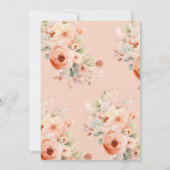 Peach Boho Floral Vrijgezellenfeest Kaart (Achterkant)