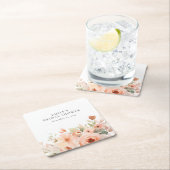 Peach Boho Floral Vrijgezellenfeest Kartonnen Onderzetters (Insitu)