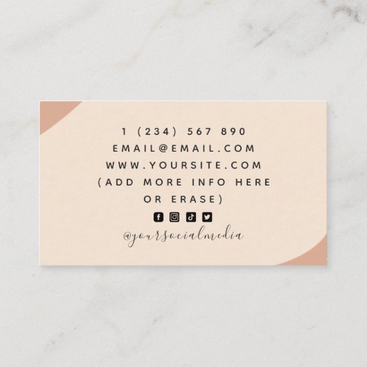 Peach Boho lactation consultant borstvoeding Visitekaartje (Achterkant)