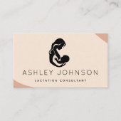 Peach Boho Lactation Consultant: moeder Silhouette Visitekaartje (Voorkant)