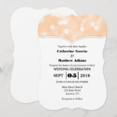 Peach Bokeh Glitter Lights Wedding Invites Kaart (Voorkant / Achterkant)