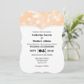 Peach Bokeh Glitter Lights Wedding Invites Kaart (Staand voorkant)