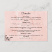  Peach Botanical Wedding Details Card Informatiekaartje (Voorkant)