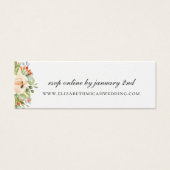 Peach Botanical Wedding Website RSVP Mini Visitekaartjes (Voorkant)