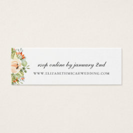 Peach Botanical Wedding Website RSVP Mini Visitekaartjes