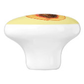 Peach ~ Botanische vruchten ~ Elke achtergrondkleu Keramische Knop (Zijkant)