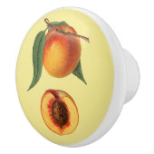 Peach ~ Botanische vruchten ~ Elke achtergrondkleu Keramische Knop (Rechts)