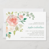 Peach Bouquet | Uitnodiging tot Baby shower (Voorkant)