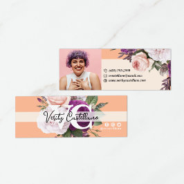 Peach Boutique Rozen Floral Persoonlijke Foto Mini Visitekaartje