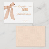 Peach Bow Baby Showe Informatiekaartje (Voorkant / Achterkant)
