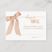 Peach Bow Baby Showe Informatiekaartje (Voorkant)